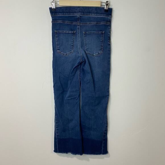 SPANX Women's Cropped Flare Denim Jeans Medium Wash Blue Small Stretch Pull On - Picture 5 of 11